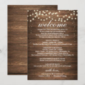 Rustieke Trouwdag Itinerarium - Trouw Welkomstbrie Programmakaart (Voorkant / Achterkant)