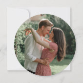 Rustieke Trouwdatum Opslaan Houten Slice Denim Fot Kaart (Achterkant)