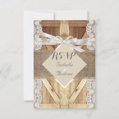 Rustieke Trouwdeur Beige Wit Kant Hout RSVP (Voorkant)