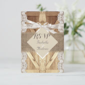 Rustieke Trouwdeur Beige Wit Kant Hout RSVP (Staand voorkant)