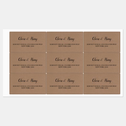 Rustieke trouwetiketten met waterdichte retouradre labels (Vel)