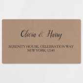 Rustieke trouwetiketten met waterdichte retouradre labels (Design 2)