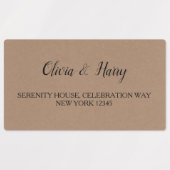Rustieke trouwetiketten met waterdichte retouradre labels (Design 1)