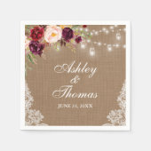 Rustieke Trouwfeest Jute Zaklantaarntjes met Kante Servet (Voorkant)