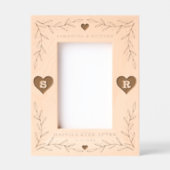 Rustieke Trouwfoto Aangepaste namen Monogrammed Gegraveerde Lijstjes (Voorkant)
