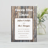 Rustieke trouwkaart save the date-magneet date (Staand voorkant)