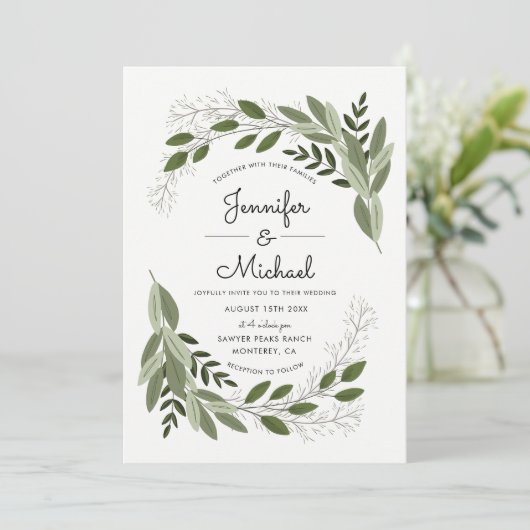 Rustieke Trouwlente - Bruiloft uitnodigen Kaart (Staand voorkant)