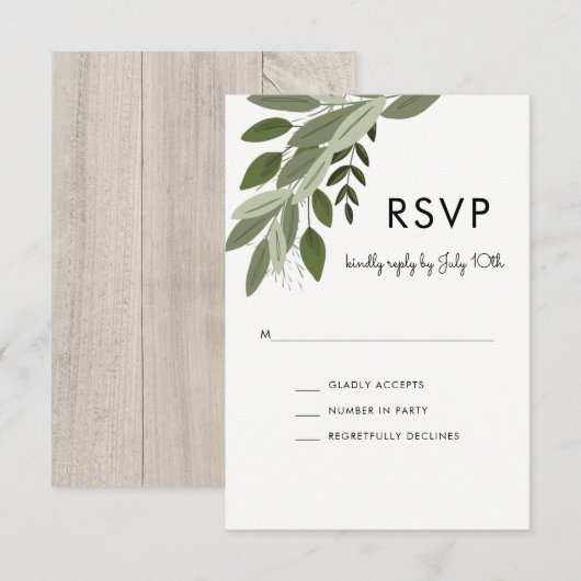 Rustieke Trouwlente, RSVP-kaart RSVP Kaartje (Voorkant / Achterkant)