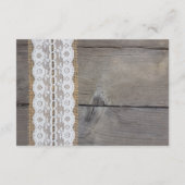 Rustieke trouwontvangstkaart - kanten rand informatiekaartje (Achterkant)