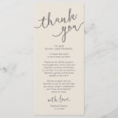 Rustieke Trouwplaats Instelling Diner Dankjewel Ka Programmakaart (Voorkant)
