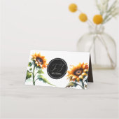 Rustieke Trouwplaatskaart, Escort Kaart, Zonnebloe Plaatskaartje (Achterkant)