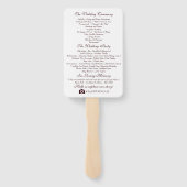 Rustieke Trouwprogramma Fan - Waterverf Flowers Handwaaier (Achterkant)