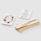 Rustieke Trouwprogramma Fan - Waterverf Flowers Handwaaier (Niet-gemonteerd)