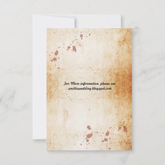 Rustieke trouwreceptiekaarten gotische lijst kaart (Achterkant)