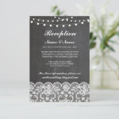 Rustieke trouwreceptiekaarten krijt kant lichten kaart (Staand voorkant)