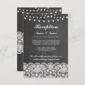 Rustieke trouwreceptiekaarten krijt kant lichten kaart (Voorkant / Achterkant)