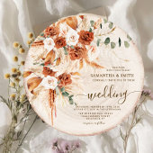 Rustieke Trouwronde Hout Gesneden Graan Kaart