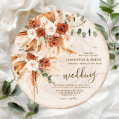 Rustieke Trouwronde Hout Gesneden Graan Kaart