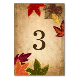 Rustieke Trouwtafel Numbers | Herfstbladeren Kaart