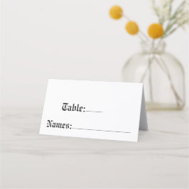Rustieke Trouwtafel nummer en namen Zitplaatsen Plaatskaartje