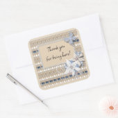 Rustieke , trouwvierkant sticker (Envelop)