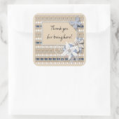 Rustieke , trouwvierkant sticker (Tas)