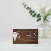 Rustieke trouwwebsite Antler Boho Dark Wood Informatiekaartje (Staand voorkant)