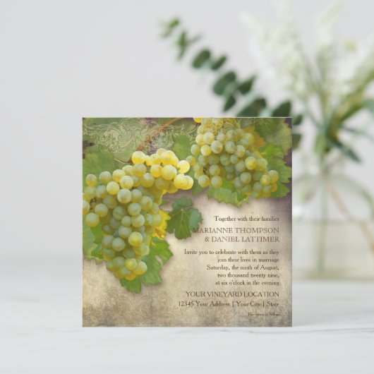 Rustieke Trouwwijn Country Vineyard  Stijl Kaart (Staand voorkant)