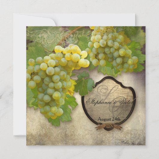 Rustieke Trouwwijn Country Vineyard  Stijl Kaart (Achterkant)