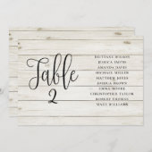 Rustieke trouwzaalstoelindeling. Landschaps houten Kaart (Voorkant / Achterkant)