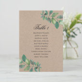 Rustieke trouwzaalstoelkaart. Waterverf botanisch Kaart (Staand voorkant)