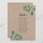 Rustieke trouwzaalstoelkaart. Waterverf botanisch Kaart (Voorkant / Achterkant)