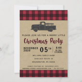 Rustieke  Truck Buffalo Plaid Kerstfeest Kaart (Voorkant)