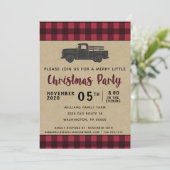 Rustieke  Truck Buffalo Plaid Kerstfeest Kaart (Staand voorkant)