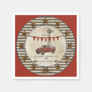 Rustieke  Truck Farmhouse Star Baby shower Servetten