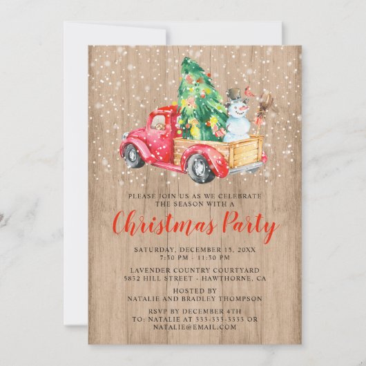 Rustieke  Truck | Kerstfeest Kaart (Voorkant)