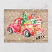 Rustieke  Truck | Kerstvakantie RSVP Uitnodiging Briefkaart (Voorkant)