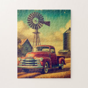 Rustieke/ truck op het boerderij legpuzzel
