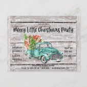 Rustieke  Truck Wood Kerstfeest Uitnodigen Uitnodiging Briefkaart (Voorkant)
