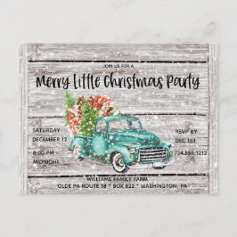 Rustieke  Truck Wood Kerstfeest Uitnodigen Uitnodiging Briefkaart