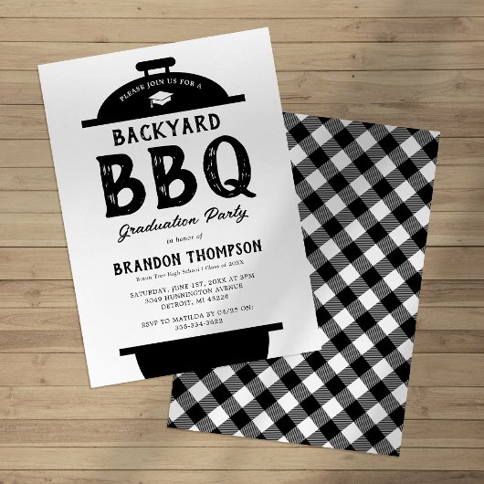 Rustieke Tuin BBQ Afstudeerfeest Kaart