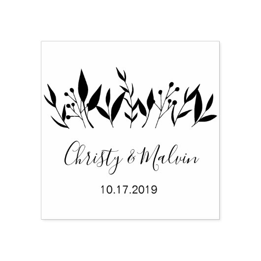 Rustieke Tuin Bewaar de datum logo Zelfinking Rubberstempel (Afrduk)