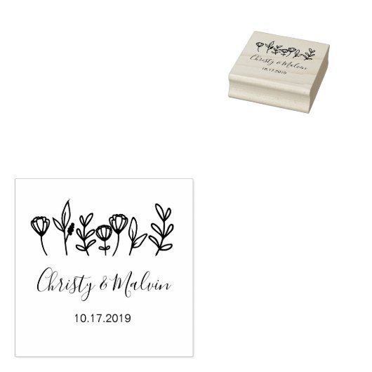 Rustieke Tuin Bewaar de datum logo Zelfinking Rubberstempel (Gestempeld)