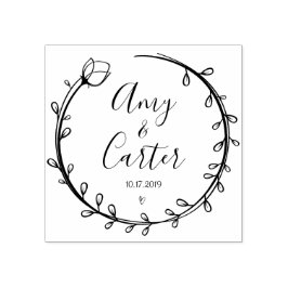 Rustieke tuin Bewaar de datum logo Zelfinkkend ste Rubberstempel