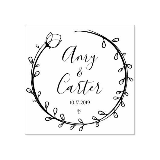 Rustieke tuin Bewaar de datum logo Zelfinkkend ste Rubberstempel (Afrduk)