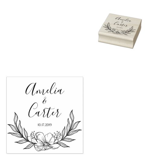 Rustieke tuin Bewaar de datum logo Zelfinkkend ste Rubberstempel (Gestempeld)