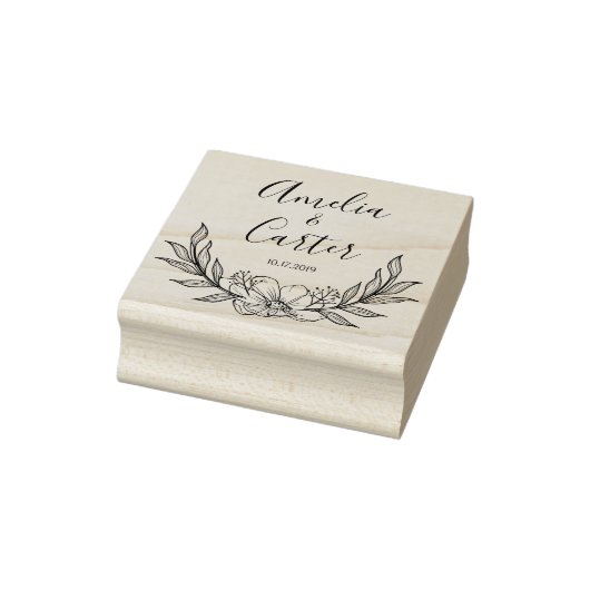 Rustieke tuin Bewaar de datum logo Zelfinkkend ste Rubberstempel (Stempel)