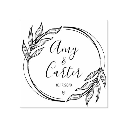 Rustieke tuin Bewaar de datum logo Zelfinkkend ste Rubberstempel (Afrduk)