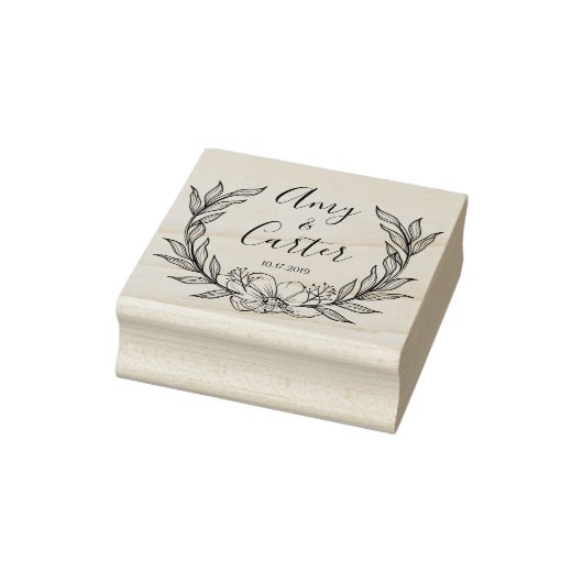 Rustieke tuin Bewaar de datum logo Zelfinkkend ste Rubberstempel (Stempel)