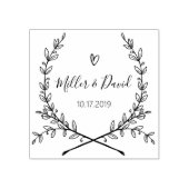 Rustieke Tuin Bewaar de datum rond logo Zelfinkt Rubberstempel (Afrduk)